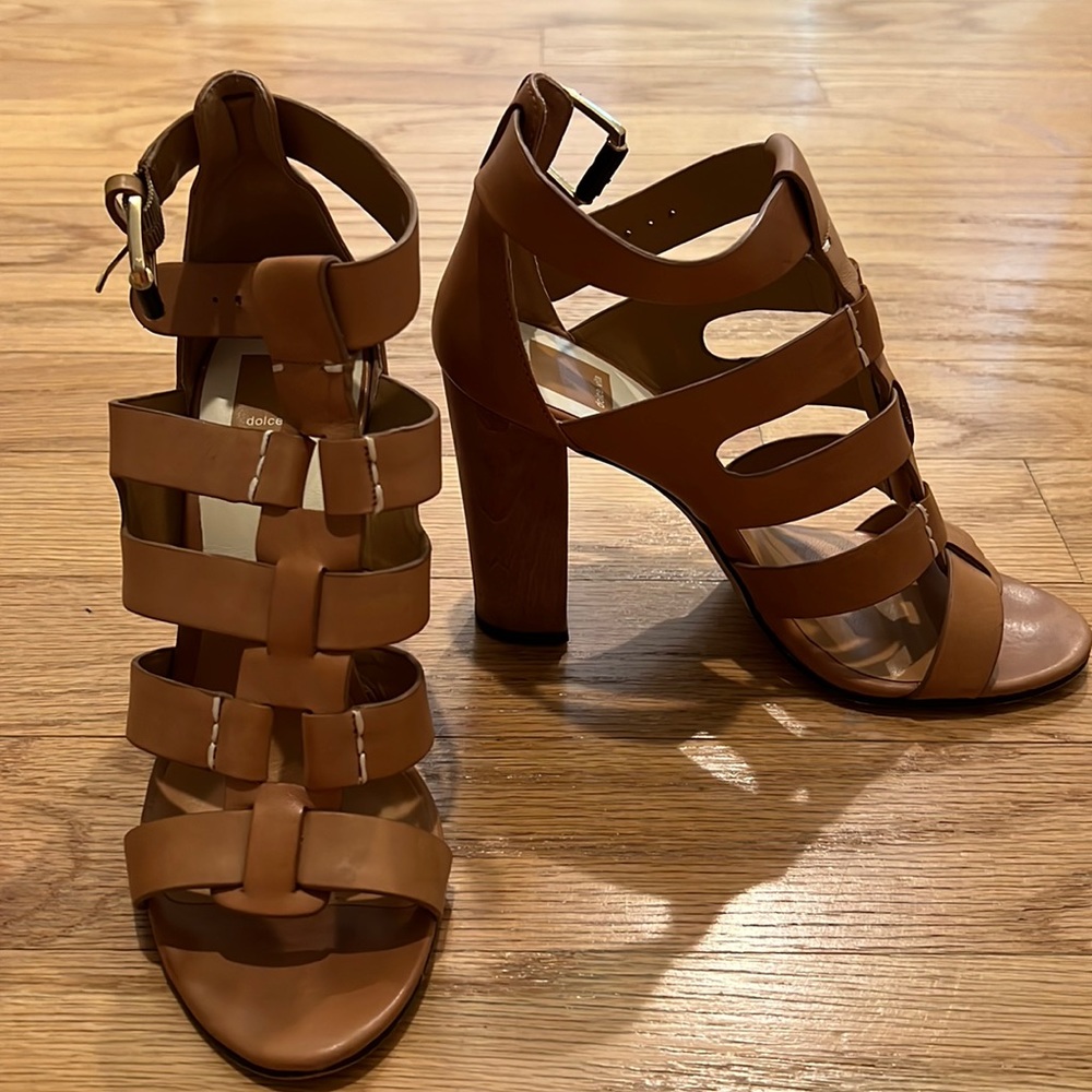 Dolce vita niro heeled sandals, caramel, size 9